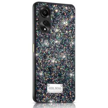 Sparkling Glitter Sequin Case with Camera Shield Back Cover For Oppo A78 5G