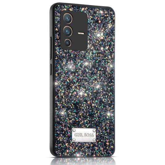 Sparkling Glitter Sequin Case with Camera Shield Back Cover For Vivo V23 Pro 5G