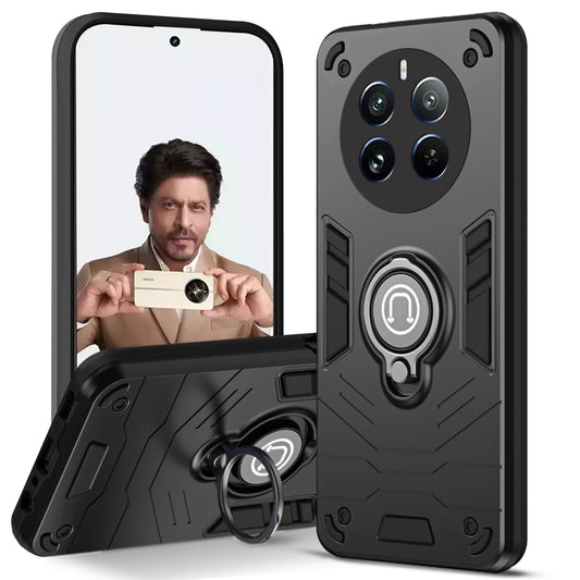 Ultra Rugged Armor Case with Rotating Ring Holder Back Case For Realme Narzo 70 5G