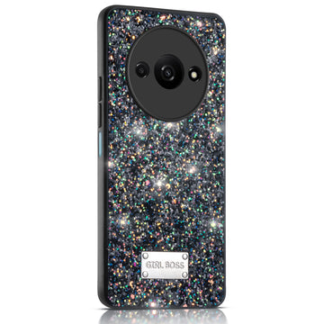 Sparkling Glitter Sequin Case with Camera Shield Back Cover For Redmi A3 2024