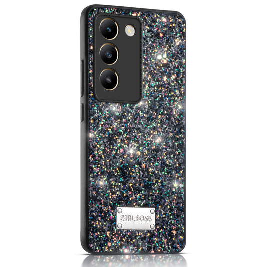 Sparkling Glitter Sequin Case with Camera Shield Back Cover For Vivo T3 5G