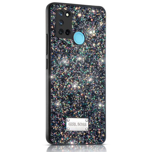 Sparkling Glitter Sequin Case with Camera Shield Back Cover For Realme 7i