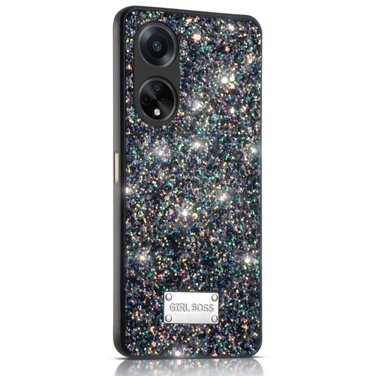 Sparkling Glitter Sequin Case with Camera Shield Back Cover For Oppo F23 5G