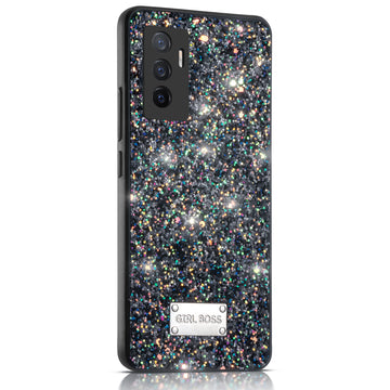 Sparkling Glitter Sequin Case with Camera Shield Back Cover For Vivo V23E 5G