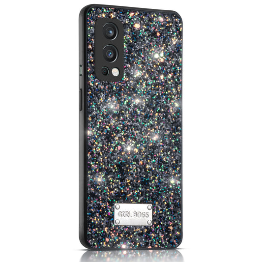 Sparkling Glitter Sequin Case with Camera Shield Back Cover For Oneplus Nord 2 5G