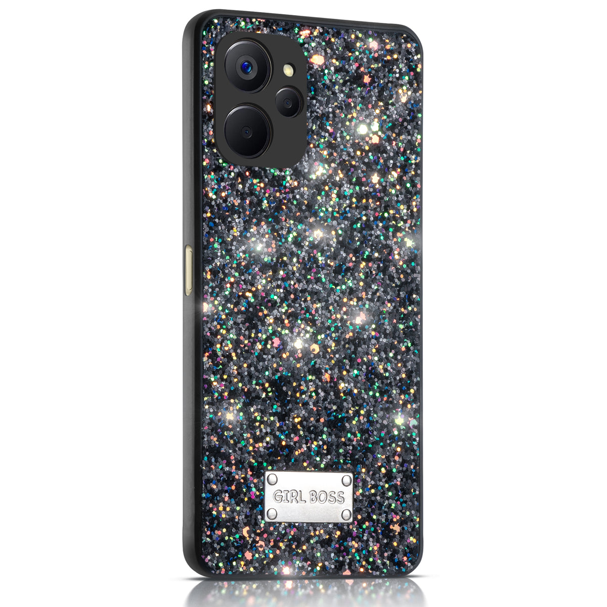 Sparkling Glitter Sequin Case with Camera Shield Back Cover For Realme 9i 5G