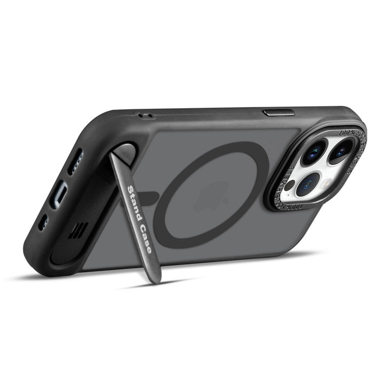 Semi-Transparent Hard Back & Wireless Charging Support Compatible With Kickstand Back Case For Apple iPhone 14 Pro Max