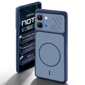 Blue back cover for Infinix Note Edge with camera cut protection and ring design on back side.