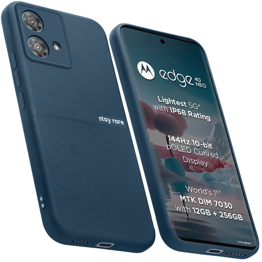 Matte Grip Silicone Case With Camera Protection & Microfiber Lining For Motorola Moto Edge 40 Neo 5G