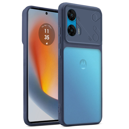 Premium Frosted Back Cover with Textured Camera Design & Metal-Look Buttons for Motorola Moto Edge 50 Fusion 5G