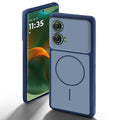Dual tone silicone Blue back cover for Motorola Moto Edge 50 Fusion 5G showing camera protection and design