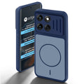 Blue back cover for Motorola Moto Edge 60 5G with camera cut protection and ring design on back side.