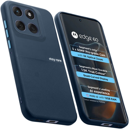 Premium Silicone Textured Case With Camera Protection & Inner Microfiber Lining Back Cover For Motorola Moto Edge 60 5G