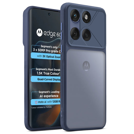 Premium Frosted Back Cover with Textured Camera Design & Metal-Look Buttons for Motorola Moto Edge 60 5G