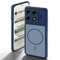 Blue back cover for Motorola Moto Edge 70 Pro 5G with camera cut protection and ring design on back side.