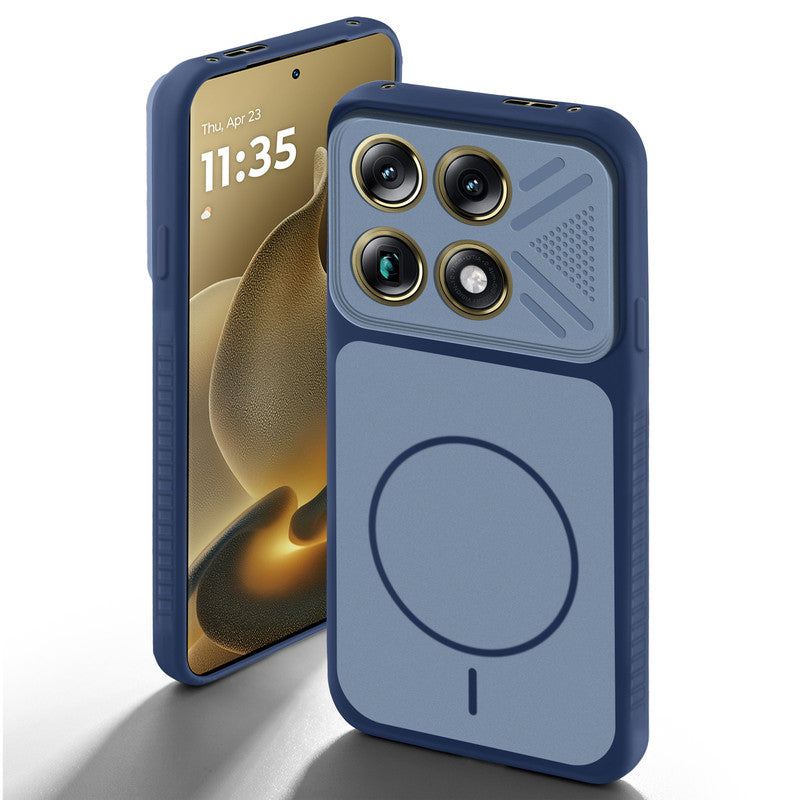 Blue back cover for Motorola Signature with camera cut protection and ring design on back side.