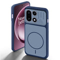 Blue back cover for OnePlus 15 5G with camera cut protection and ring design on back side.