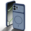 Blue back cover for OnePlus N6 5G with camera cut protection and ring design on back side.