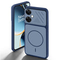 Blue back cover for OnePlus Nord CE 3 Lite 5G with camera cut protection and ring design on back side.