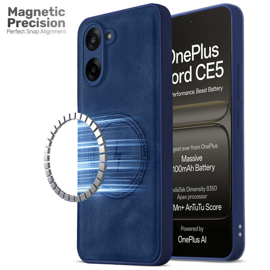 Refined PU Leather Case for OnePlus Nord CE 5 5G , with Support for MagSafe & Wireless Accessories