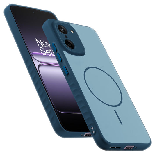 Matte Silicone Dual Color Back Cover with Metal Buttons & Ring Design for OnePlus Nord CE 5 5G