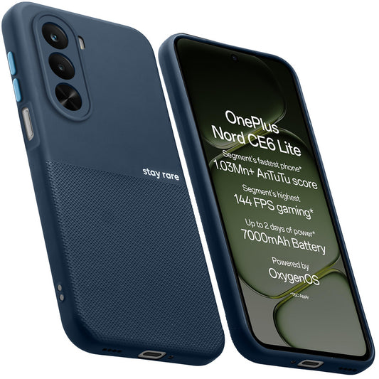 Premium Silicone Textured Case With Camera Protection & Inner Microfiber Lining Back Cover For OnePlus Nord CE 6 Lite 5G