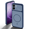Blue back cover for Oppo A6s 5G with camera cut protection and ring design on back side.