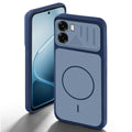 Blue back cover for Oppo A6x 5G with camera cut protection and ring design on back side.