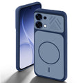 Blue back cover for Oppo F31 5G with camera cut protection and ring design on back side.