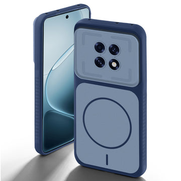 Blue back cover for Oppo F31 Pro Plus 5G with camera cut protection and ring design on back side.