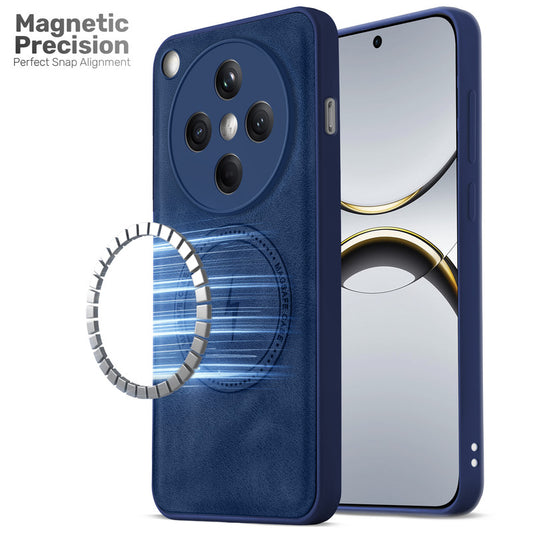 Refined PU Leather Case for Oppo Find X8 5G , with Support for MagSafe & Wireless Accessories