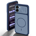Blue back cover for Oppo K14x 5G with camera cut protection and ring design on back side.
