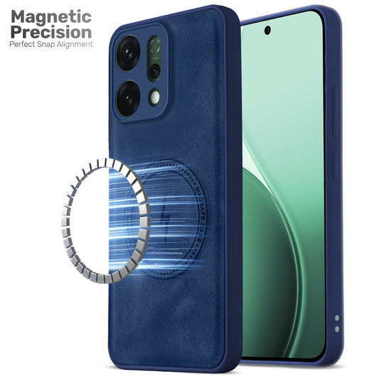 Refined PU Leather Case for Oppo Reno 14 5G , with Support for MagSafe & Wireless Accessories