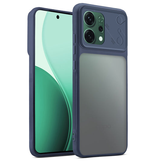 Premium Frosted Back Cover with Textured Camera Design & Metal-Look Buttons for Oppo Reno 14 5G