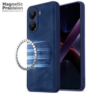 Refined PU Leather Case for Poco X7 Pro 5G , with Support for MagSafe & Wireless Accessories