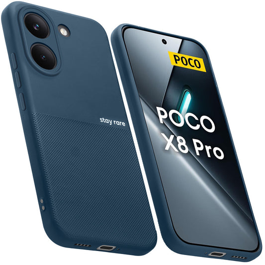 Matte Grip Silicone Case With Camera Protection & Microfiber Lining For Poco X8 Pro 5G