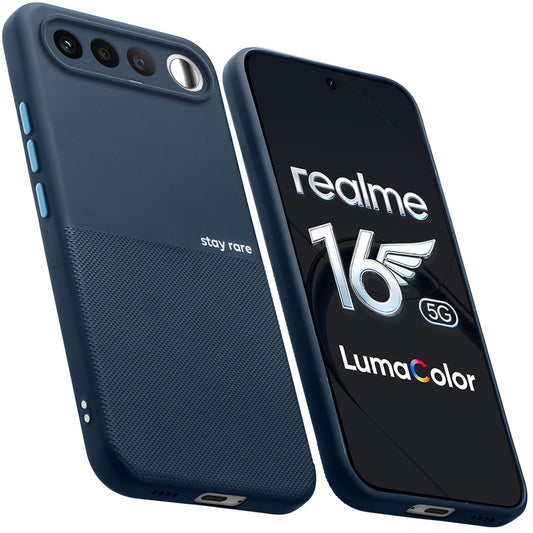 Premium Silicone Textured Case With Camera Protection & Inner Microfiber Lining Back Cover For Realme 16 5G