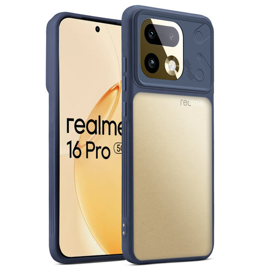 Premium Frosted Back Cover with Textured Camera Design & Metal-Look Buttons for Realme 16 Pro 5G