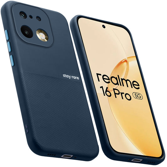 Premium Silicone Textured Case With Camera Protection & Inner Microfiber Lining Back Cover For Realme 16 Pro 5G