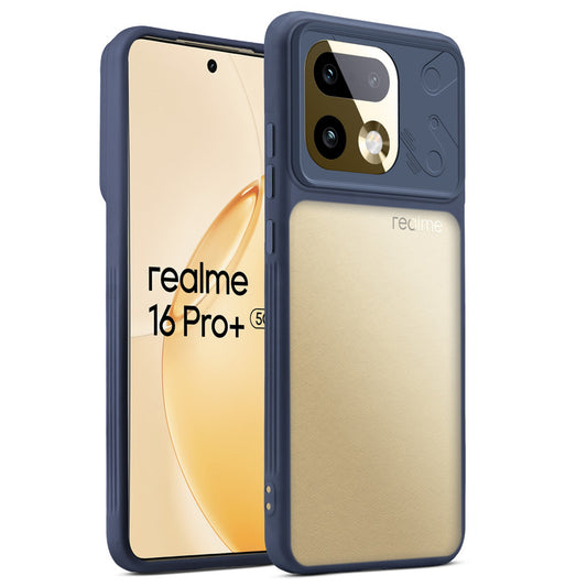 Premium Frosted Back Cover with Textured Camera Design & Metal-Look Buttons for Realme 16 Pro Plus 5G