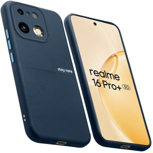 Premium Silicone Textured Case With Camera Protection & Inner Microfiber Lining Back Cover For Realme 16 Pro Plus 5G