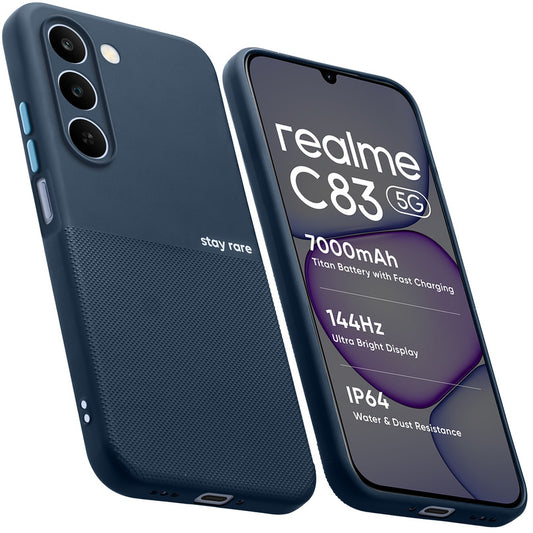 Premium Silicone Textured Case With Camera Protection & Inner Microfiber Lining Back Cover For Realme C83 5G