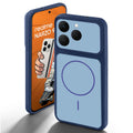 Blue back cover for Realme Narzo 90 5G with camera cut protection and ring design on back side.