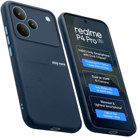 Premium Silicone Textured Case With Camera Protection & Inner Microfiber Lining Back Cover For Realme P4 Pro 5G