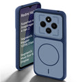 Blue back cover for Redmi 14C 5G with camera cut protection and ring design on back side.