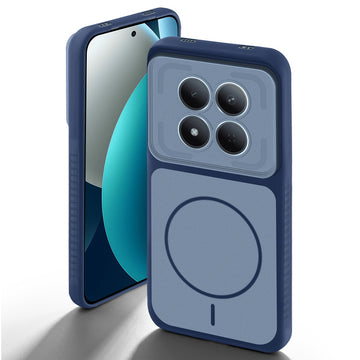 Blue back cover for Redmi Note 15 Pro 5G with camera cut protection and ring design on back side.