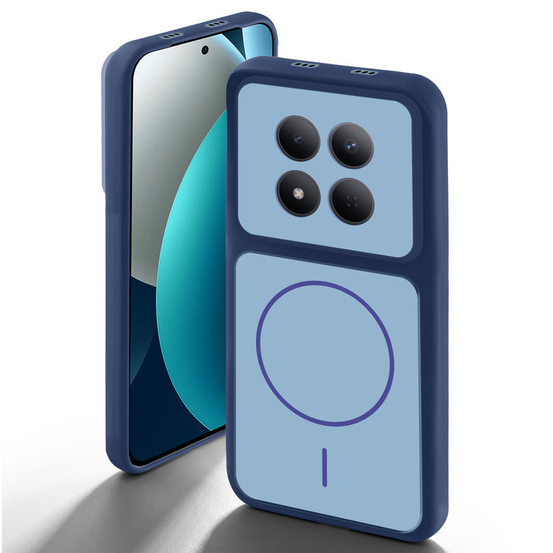 Blue back cover for Redmi Note 15 Pro 5G with camera cut protection and ring design on back side.