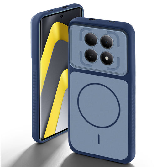 Blue back cover for Redmi Note 15 SE 5G with camera cut protection and ring design on back side.