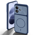 Blue back cover for Redmi Note 17 5G with camera cut protection and ring design on back side.