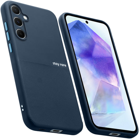 Premium Silicone Textured Case With Camera Protection & Inner Microfiber Lining Back Cover For Samsung A55 5G